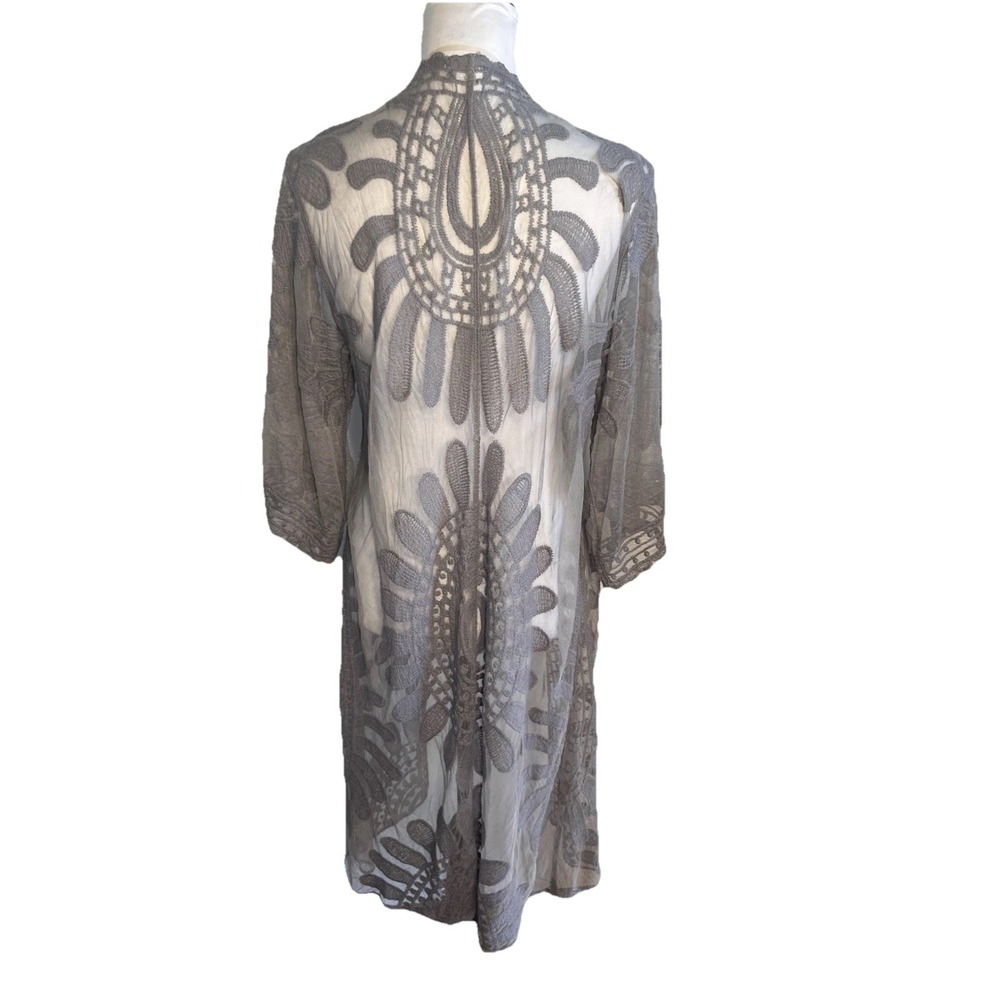 Kimono Women's Small Sheer Lace  Duster‎ Boho Festival Aztec Cover-Up/lingerie - Picture 7 of 7